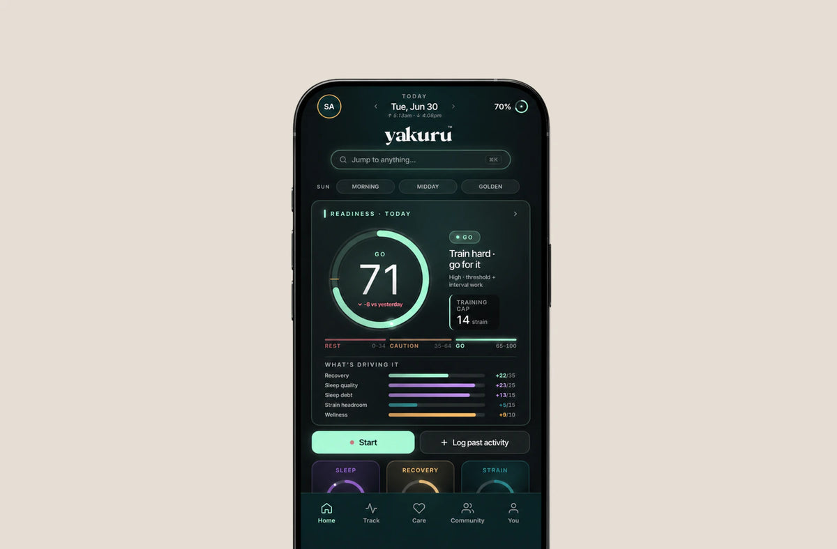 Yakuru Track app on a phone