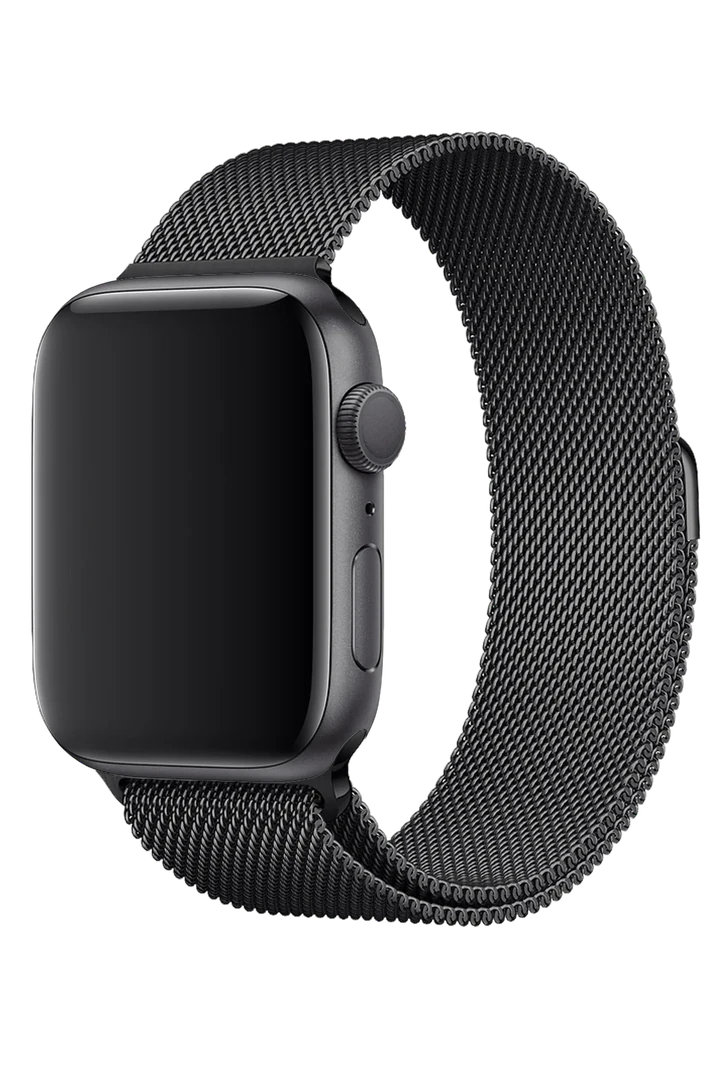 Apple Watch with black Milanese loop band